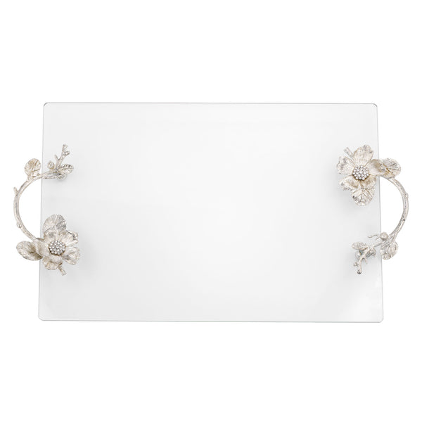 Load image into Gallery viewer, Olivia Riegel Silver Botanica Glass Tray
