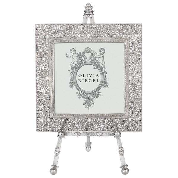 Load image into Gallery viewer, Olivia Riegel Silver Windsor 4&quot; x 4&quot; Frame on Easel
