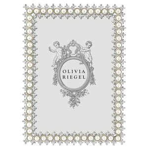 Olivia Riegel Silver Crystal & Pearl 5" x 7" Frame