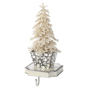 Olivia Riegel Flocked Crystal Tree Stocking Holder