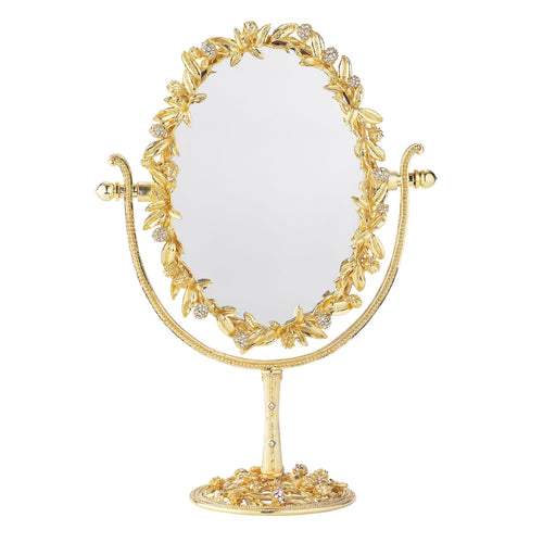Olivia Riegel Gold Cornelia Oval Magnified Standing Mirror