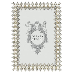 Olivia Riegel Silver Crystal & Pearl 4" x 6" Frame