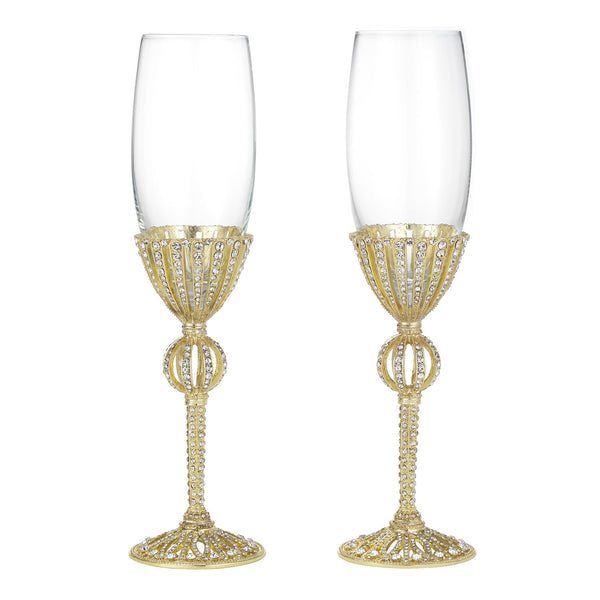 Load image into Gallery viewer, Olivia Riegel Gold Emerson Flute Set of 2 - 7 oz.
