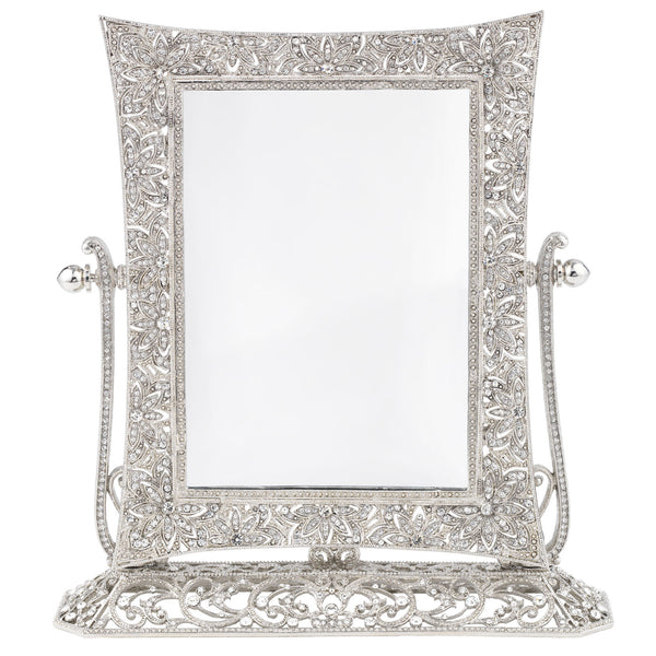 Load image into Gallery viewer, Olivia Riegel Silver Windsor Magnified Standing Mirror

