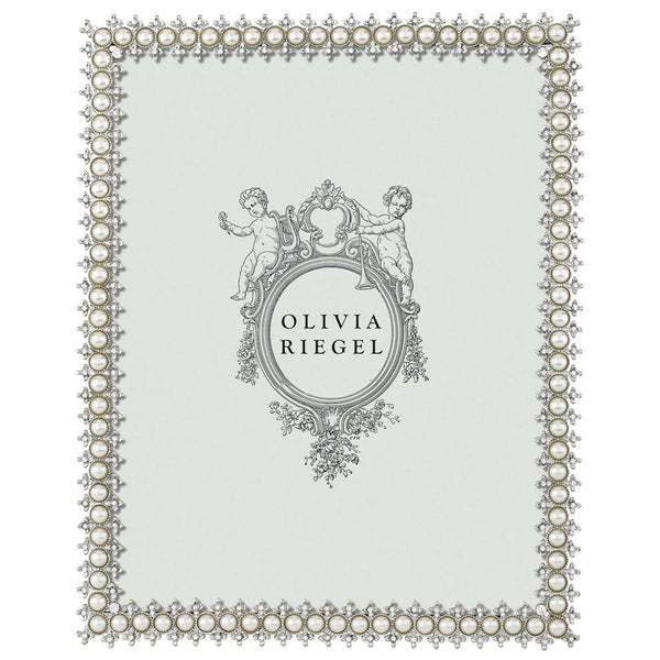 Load image into Gallery viewer, Olivia Riegel Silver Crystal &amp; Pearl 8" x 10" Frame
