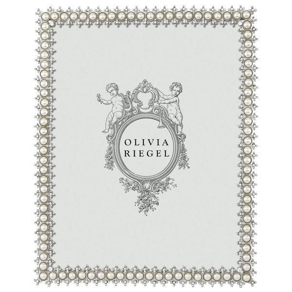 Load image into Gallery viewer, Olivia Riegel Silver Crystal &amp; Pearl 8&quot; x 10&quot; Frame
