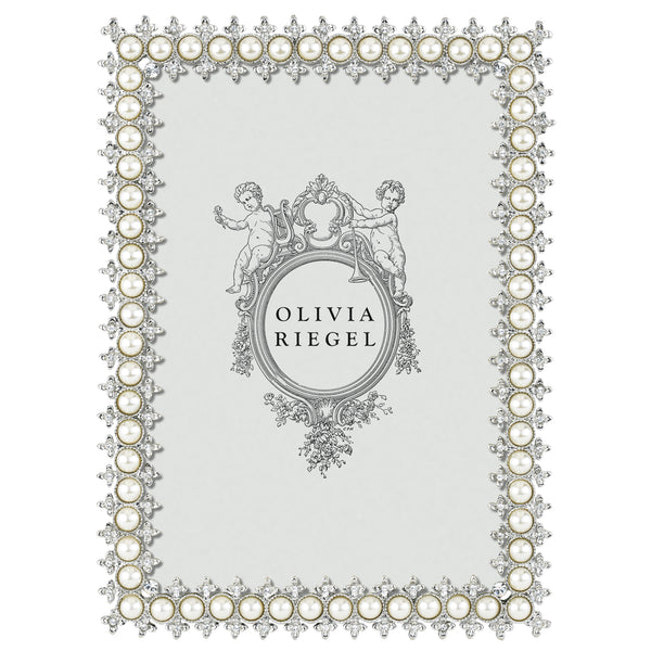 Load image into Gallery viewer, Olivia Riegel Silver Crystal &amp; Pearl 5&quot; x 7&quot; Frame

