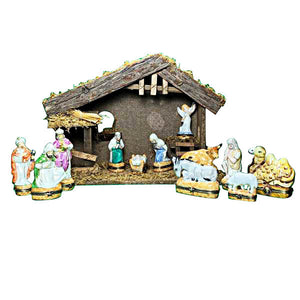Rochard "Satin Nativity Set - 12 Pieces" Limoges Box