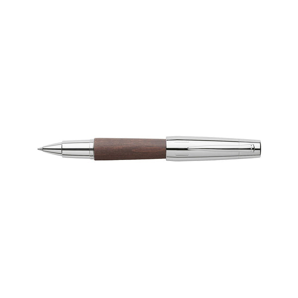 Load image into Gallery viewer, Faber-Castell e-motion Wood and Chrome Rollerball - Dark Brown

