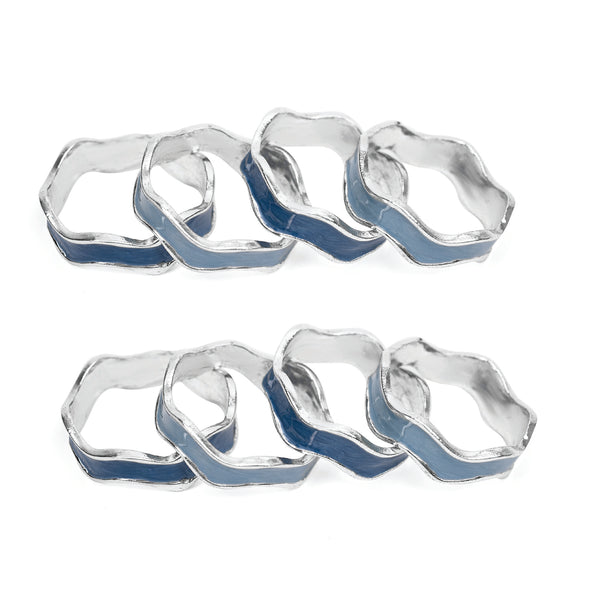 Load image into Gallery viewer, Quest Collection Ocean Blue Napkin Rings Set
