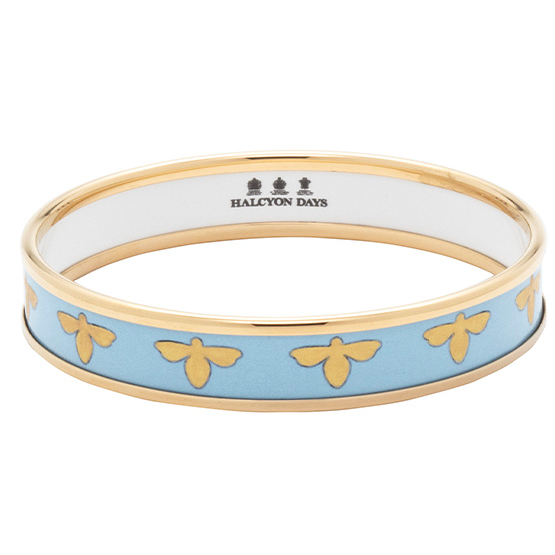 Load image into Gallery viewer, Halcyon Days &quot;Bee on Forget-Me-Not Blue&quot; Bangle

