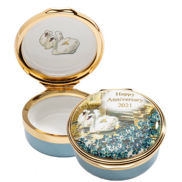 Load image into Gallery viewer, Halcyon Days &quot;2021 Happy Anniversary&quot; Enamel Box
