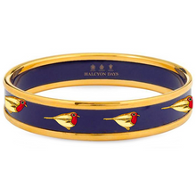 Load image into Gallery viewer, Halcyon Days &quot;Christmas Robin on Navy&quot; Bangle