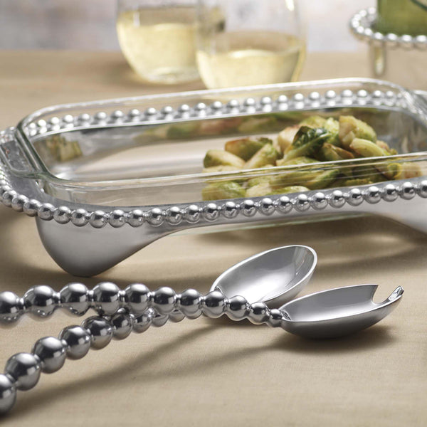 Load image into Gallery viewer, Mariposa Pearled Salad Servers
