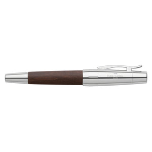 Faber-Castell e-motion Fountain Pen, Wood and Chrome Dark Brown