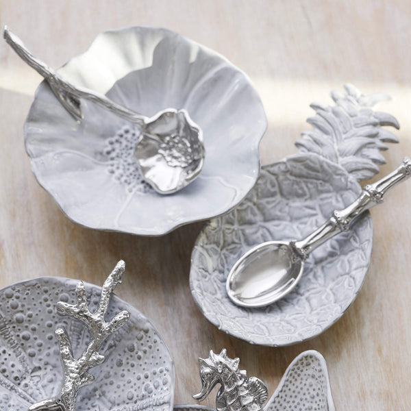 Load image into Gallery viewer, Mariposa Poppy Ceramic Canape Plate with Poppy Spoon
