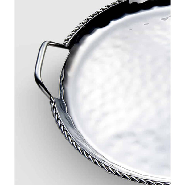 Load image into Gallery viewer, Mary Jurek Design Paloma Round Tray with Braided Wire &amp; Handles
