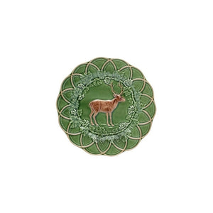 Bordallo Pinheiro Woods Snack Plate Deer, Set of 4