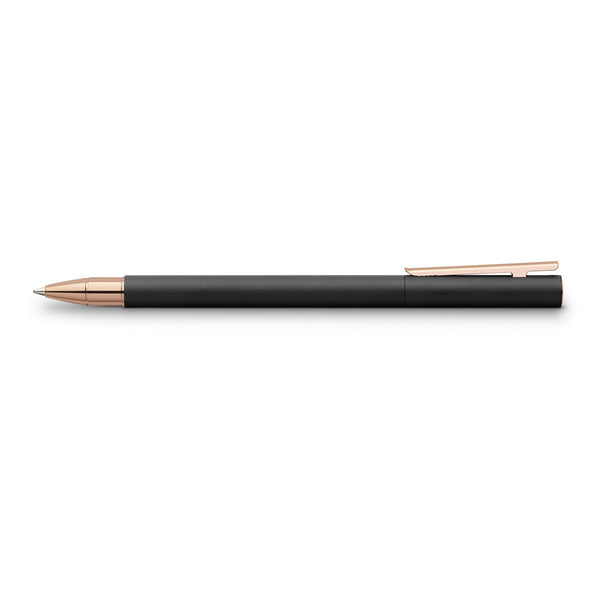 Load image into Gallery viewer, Faber-Castell NEO Slim Rollerball Pen - Black Matte and Rose Gold
