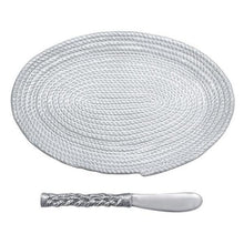 Load image into Gallery viewer, Mariposa Rope Ceramic Oval Plate with Rope Spreader