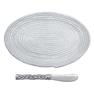Mariposa Rope Ceramic Oval Plate with Rope Spreader