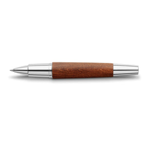 Faber-Castell e-motion Wood and Chrome Rollerball Pen - Brown
