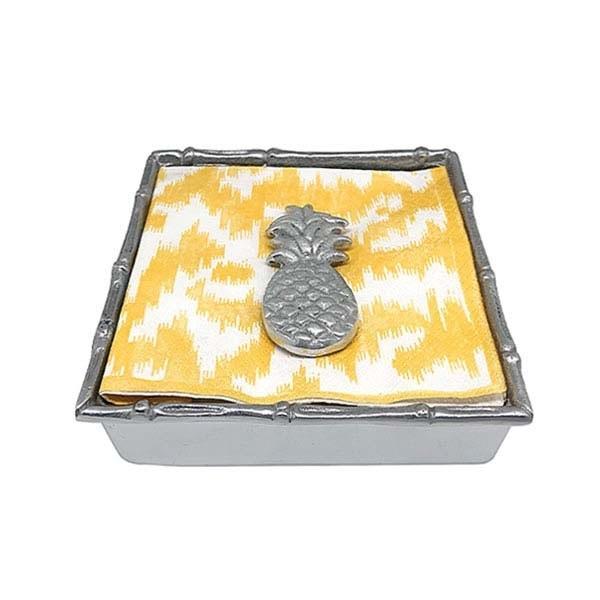 Load image into Gallery viewer, Mariposa Tropical Pineapple Bamboo Napkin Box
