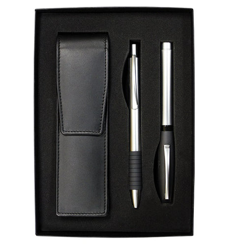 Faber-Castell Essentio Matte Metal Medium Fountain Pen, & Ballpoint Gift Set