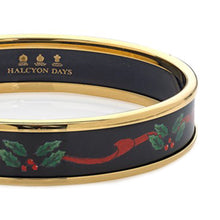 Load image into Gallery viewer, Halcyon Days &quot;Holiday Ribbon on Navy&quot; Bangle