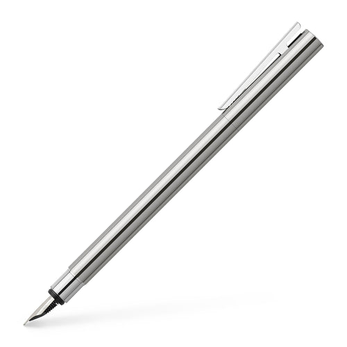 Faber-Castell NEO Slim Fountain Pen, Polished Stainless Steel