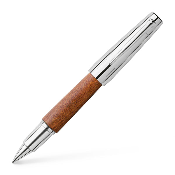 Load image into Gallery viewer, Faber-Castell e-motion Wood and Chrome Rollerball Pen - Brown

